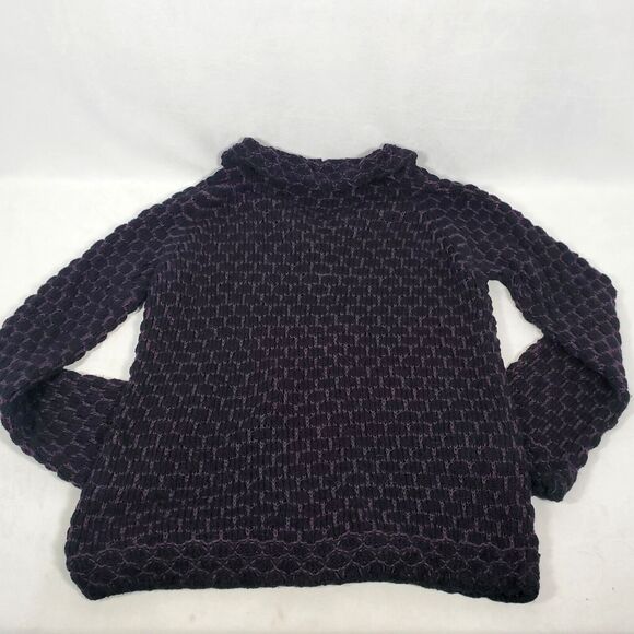 Tabask Alpaca Wool Cardigan Women's Sz S Handmade in PERU Sweater Black Purple - Picture 10 of 10